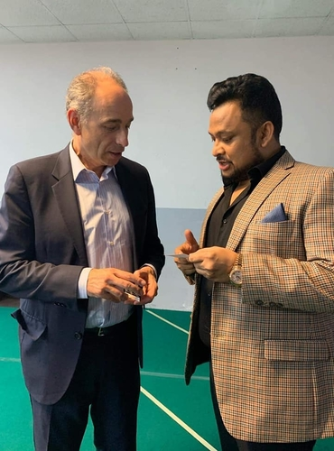 With the French presidential candidate and Minister